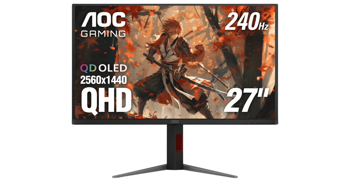 AOC Q27G4ZD 27" QHD 240Hz QD-OLED Gaming Monitor - 3rd-generation Samsung QD-OLED - Monitors - 4.4 stars